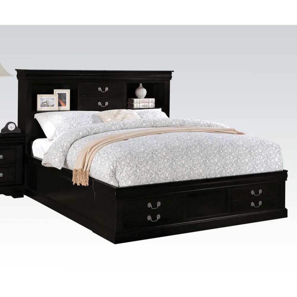 ACME LOUIS PHILIPPE III BLACK EK BED