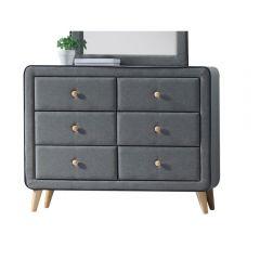 ACME VALDA LIGHT GRAY FABRIC DRESSER