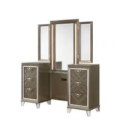 ACME SKYLAR LED & DARK CHAMPAGNE FINISH VANITY SET