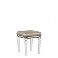 ACME SKYLAR PU & DARK CHAMPAGNE FINISH VANITY STOOL