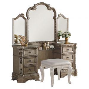 ACME NORTHVILLE ANTIQUE SILVER FINISH VANITY DESK