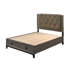 ACME AVANTIKA FABRIC & RUSTIC GRAY OAK QUEEN BED