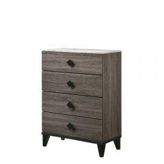 ACME AVANTIKA FAUX MARBLE TOP & RUSTIC GRAY OAK CHEST