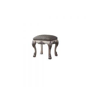 ACME DRESDEN VINTAGE BONE WHITE & PU VANITY STOOL