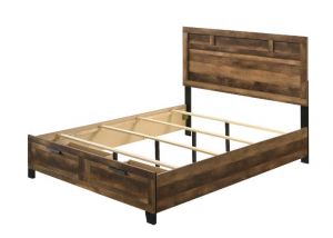 ACME MORALES RUSTIC OAK FINISH EK BED W/STORAGE