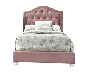 ACME REGGIE PINK FABRIC TWIN BED