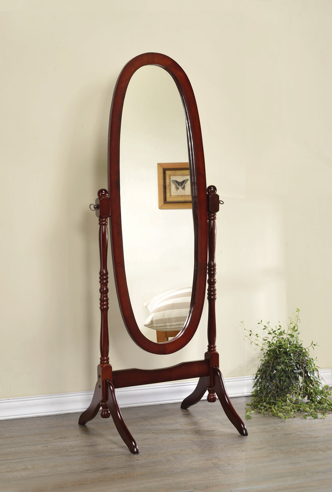 COASTER OFFICE-ACCESSORY OVAL CHEVAL MIRROR MERLOT