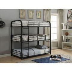 ACME CAIRO SANDY BLACK FINISH TRIPLE FULL BUNK BED