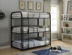 ACME CAIRO SANDY BLACK FINISH TRIPLE TWIN BUNK BED