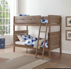 ACME RANTA ANTIQUE OAK FINISH TWIN/TWIN BUNK BED