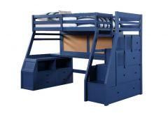 ACME JASON II NAVY BLUE FINISH TWIN LOFT BED