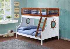 ACME FARAH OAK & WHITE FINISH TWIN/FULL BUNK BED