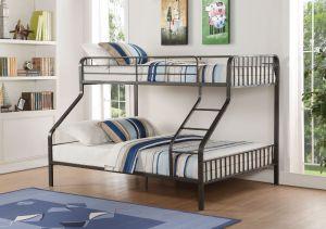 ACME CAIUS GUNMETAL FINISH TWIN XL/QUEEN BUNK BED