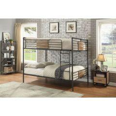 ACME BRANTLEY SANDY BLACK & DARK BRONZE HAND-BRUSHED FINISH QUEEN/QUEEN BUNK BED