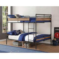 ACME BRANTLEY II SANDY BLACK & DARK BRONZE HAND-BRUSHED FINISH QUEEN/QUEEN BUNK BED