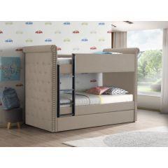 ACME ROMANA II BEIGE FABRIC FINISH TWIN/TWIN BUNK BED