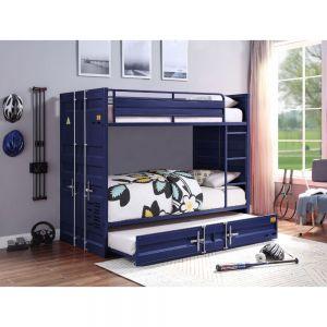 ACME CARGO BLUE FINISH TWIN/TWIN BUNK BED