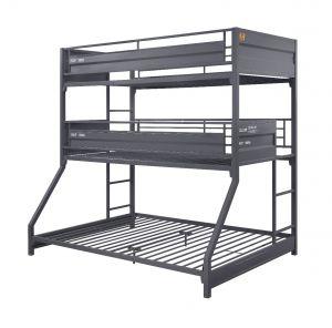 ACME CARGO GUNMETAL FINISH TWIN/TWIN/FULL BUNK BED