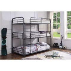 ACME CAIRO GUNMETAL FINISH TRIPLE TWIN BUNK BED