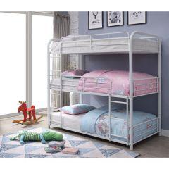 ACME CAIRO WHITE FINISH TRIPLE TWIN BUNK BED