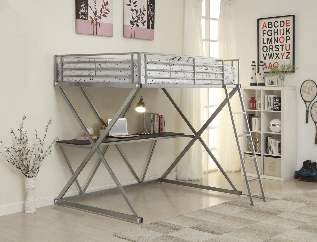 COASTER BEDROOM HYDE FULL WORKSTATION LOFT BED SILVER