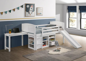 COASTER MILLIE WHITE TWIN LOFT BED