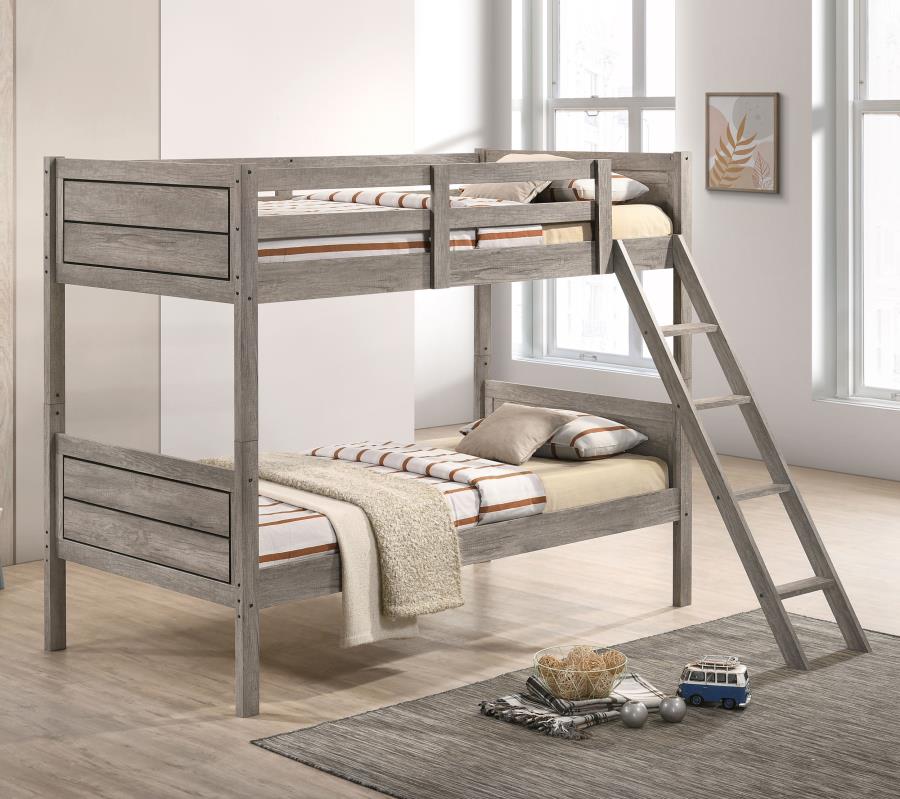 COASTER RYDER WEATHERED TAUPE TWIN/TWIN BUNK BED