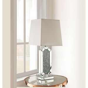 ACME NORALIE MIRRORED & FAUX DIAMONDS TABLE LAMP