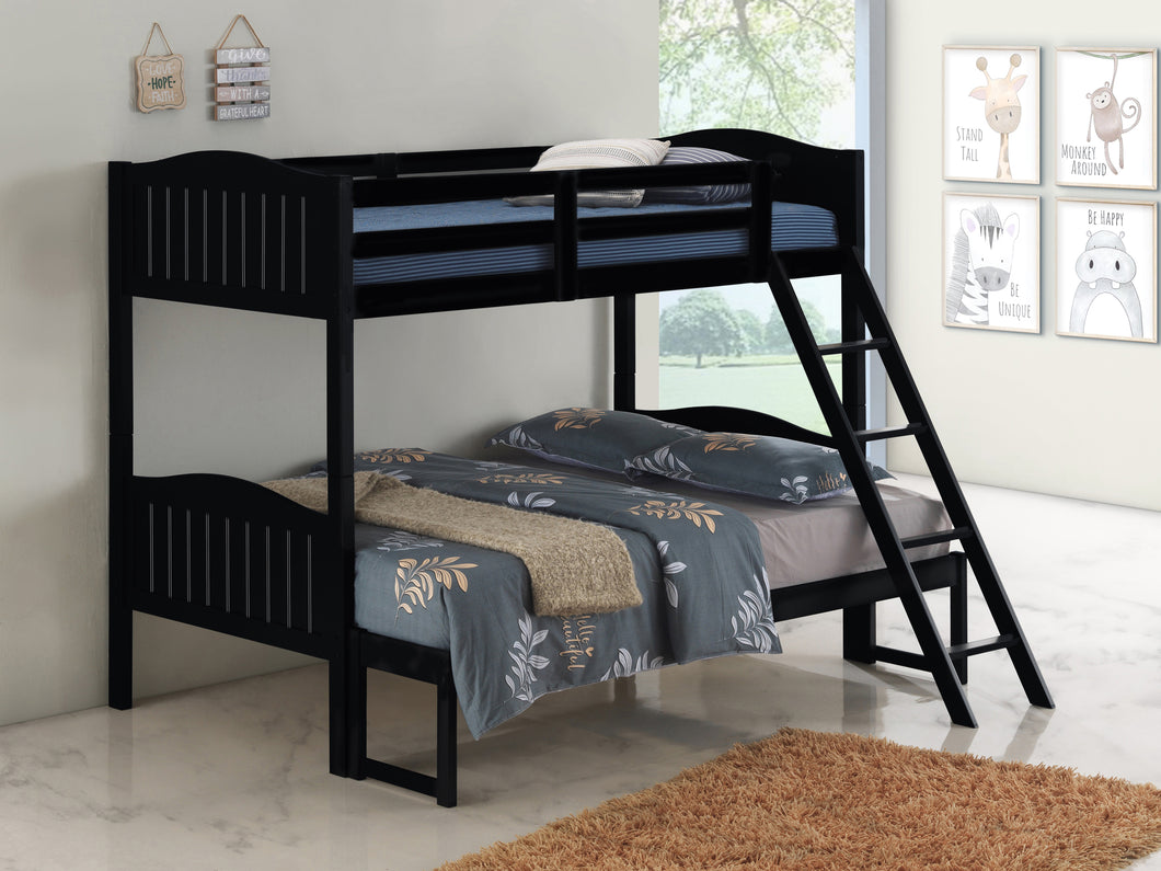 COASTER BEDROOM LITTLETON TWIN/FULL BUNK BED WITH LADDER BLACK