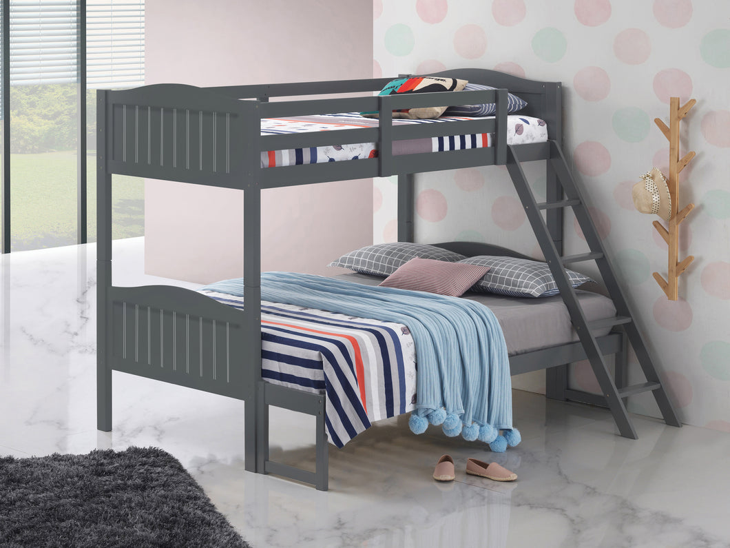 COASTER BEDROOM LITTLETON TWIN/FULL BUNK BED WITH LADDER GREY