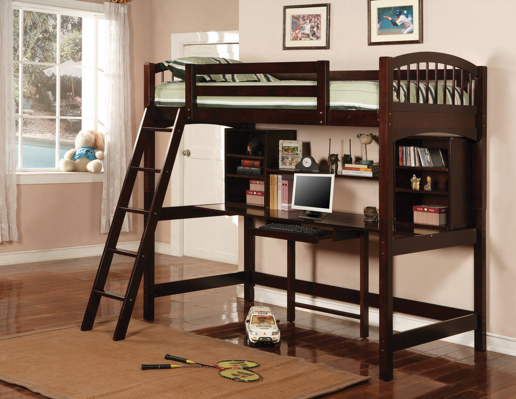 COASTER BEDROOM PERRIS TWIN WORKSTATION LOFT BED CAPPUCCINO