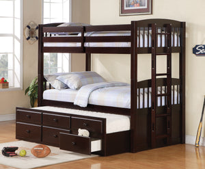 COASTER BEDROOM KENSINGTON TWIN OVER TWIN BUNK BED WITH TRUNDLE CAPPUCCINO