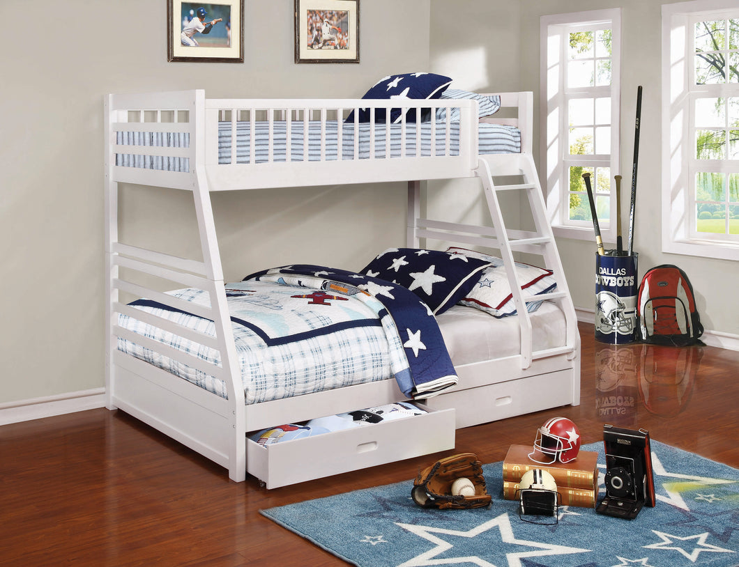 COASTER BEDROOM ASHTON TWIN OVER FULL 2-DRAWER BUNK BED WHITE