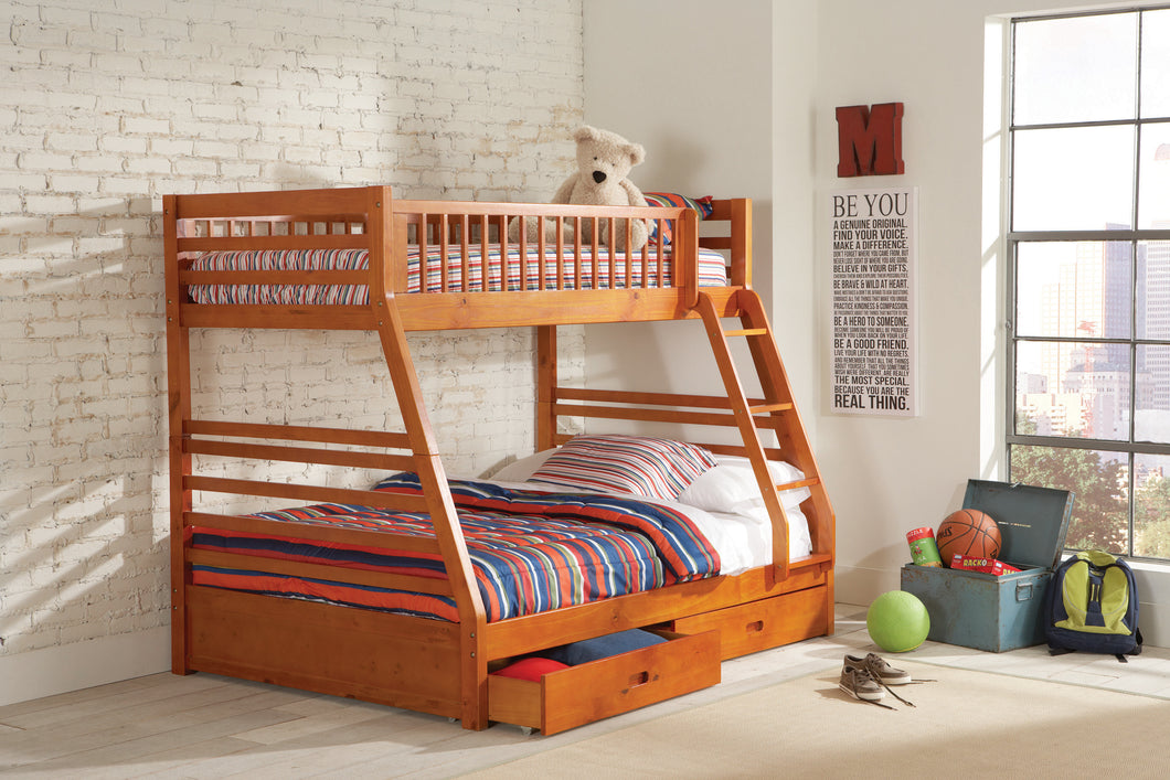 COASTER BEDROOM ASHTON TWIN OVER FULL 2-DRAWER BUNK BED HONEY