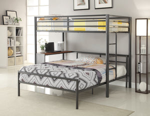 COASTER BEDROOM FISHER TWIN WORKSTATION LOFT BED GUNMETAL