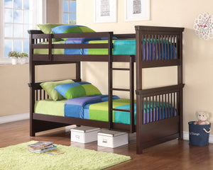 COASTER BEDROOM MILES TWIN OVER TWIN BUNK BED CAPPUCCINO