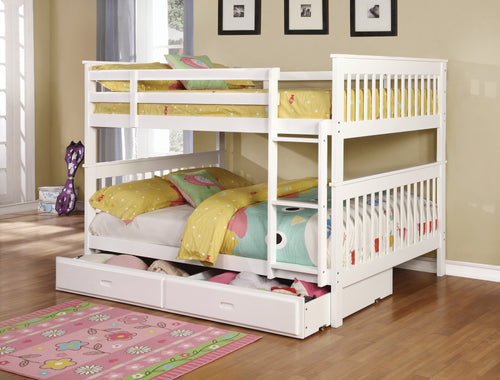 COASTER BEDROOM CHAPMAN FULL OVER FULL BUNK BED WHITE