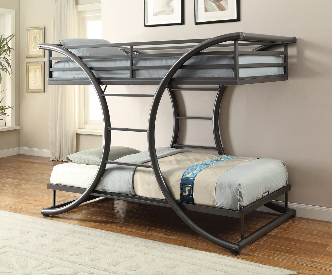 COASTER BEDROOM STEPHAN TWIN OVER TWIN BUNK BED GUNMETAL