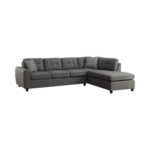 COASTER LIVING-ROOM STONENESSE TUFTED SECTIONAL GREY