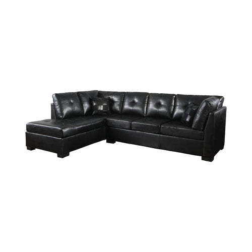 COASTER LIVING-ROOM DARIE CUSHION BACK TUFTED SECTIONAL SOFA BLACK