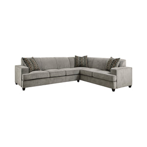 COASTER LIVING-ROOM TESS L-SHAPE SLEEPER SECTIONAL GREY