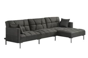 ACME DUZZY DARK GRAY FABRIC SECTIONAL SOFA