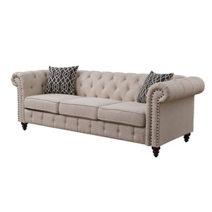 ACME AURELIA BEIGE LINEN SOFA SET (3 PC)