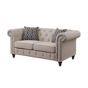 ACME AURELIA BEIGE LINEN SOFA SET (3 PC)