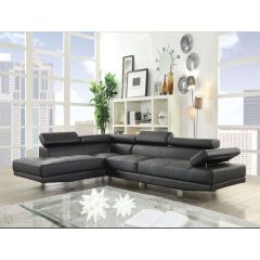 ACME CONNOR BLACK PU SECTIONAL SOFA