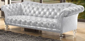 ACME DIXIE METALLIC SILVER SOFA SET (2 PC)