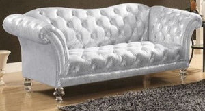 ACME DIXIE METALLIC SILVER SOFA SET (2 PC)