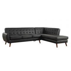 ACME ESSICK II BLACK PU SECTIONAL SOFA