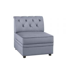 ACME BOIS II GRAY VELVET MODULAR - ARMLESS CHAIR