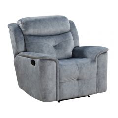 ACME MARIANA SILVER GRAY FABRIC MOTION RECLINER